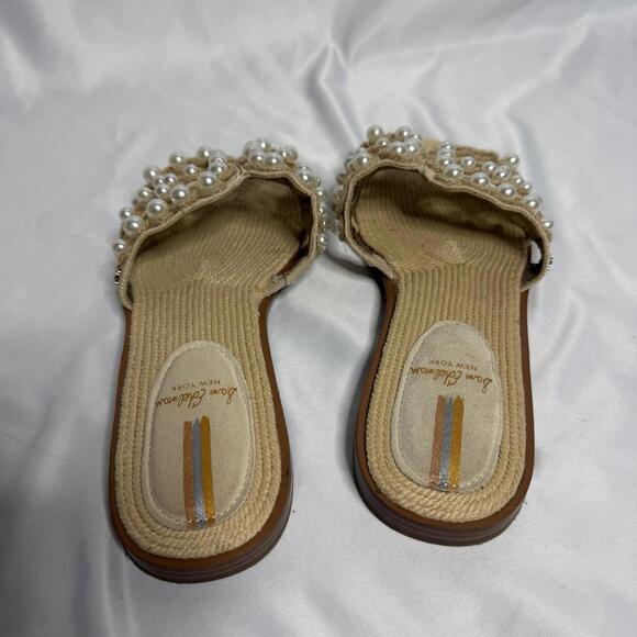SAM EDELMAN Faux Pearl Embelished Boho Sandals Womens Size 7 - Picture 3 of 5